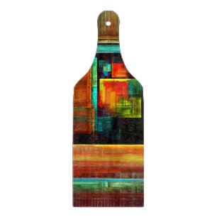 Colorful Squares Modern Abstract Art Pattern #04 Cutting Board