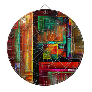 Colorful Squares Modern Abstract Art Pattern #04 Dart Board