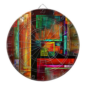 Colorful Squares Modern Abstract Art Pattern #04 Dart Board
