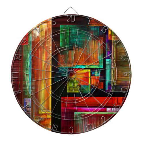 Colorful Squares Modern Abstract Art Pattern 04 Dart Board