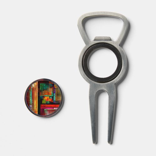 Colorful Squares Modern Abstract Art Pattern 04 Divot Tool