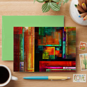 Colorful Squares Modern Abstract Art Pattern #04 Envelope