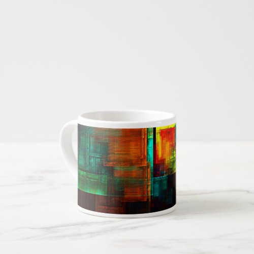 Colorful Squares Modern Abstract Art Pattern 04 Espresso Cup