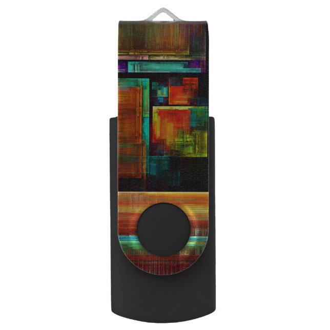 Colorful Squares Modern Abstract Art Pattern #04 Flash Drive (Front Vertical)
