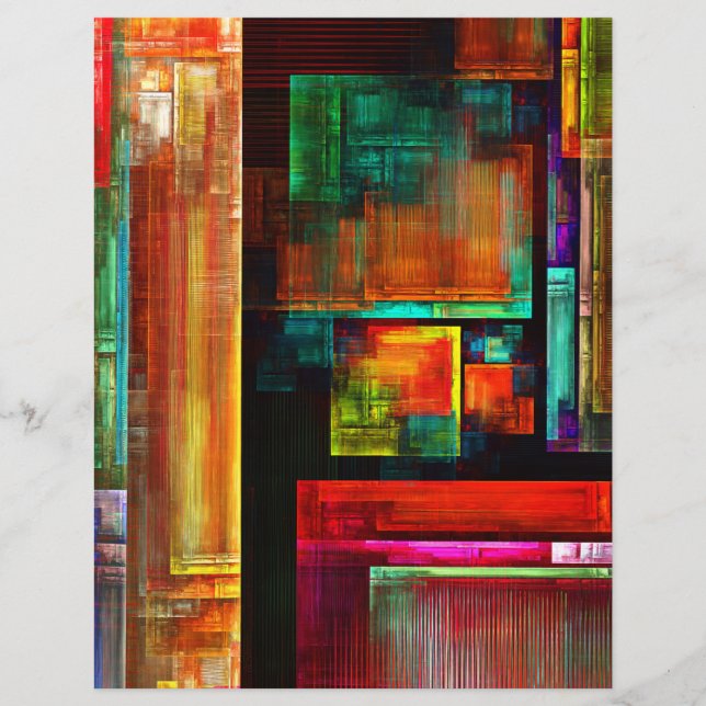 Colorful Squares Modern Abstract Art Pattern #04 Flyer (Front)