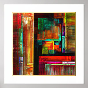 Colorful Squares Modern Abstract Art Pattern #04 Foil Prints