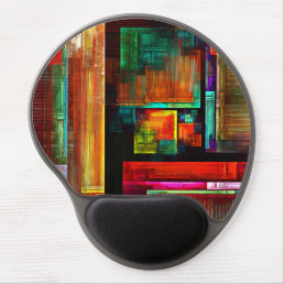 Colorful Squares Modern Abstract Art Pattern #04 Gel Mouse Pad