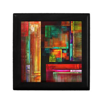 Colorful Squares Modern Abstract Art Pattern #04 Gift Box by OniArts at Zazzle