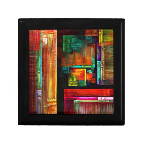Colorful Squares Modern Abstract Art Pattern 04 Gift Box