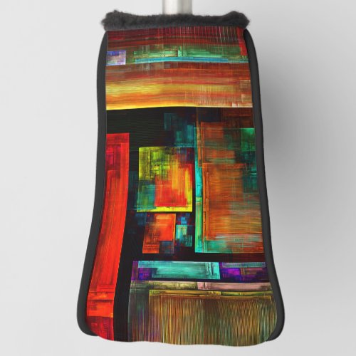 Colorful Squares Modern Abstract Art Pattern 04 Golf Head Cover