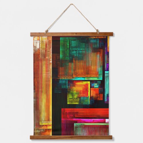 Colorful Squares Modern Abstract Art Pattern 04 Hanging Tapestry