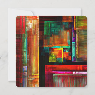 Colorful Squares Modern Abstract Art Pattern #04 Invitation