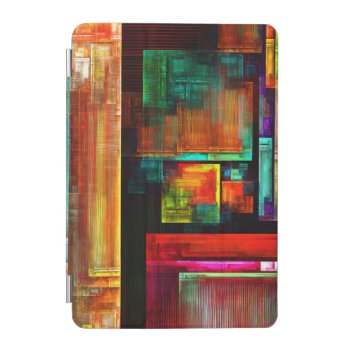 Colorful Squares Modern Abstract Art Pattern #04 Ipad Mini Cover by OniArts at Zazzle