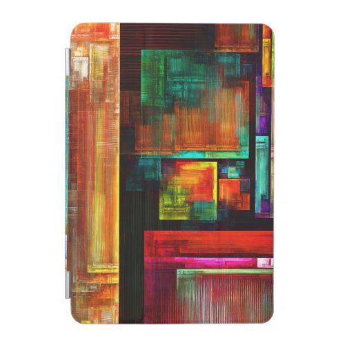 Colorful Squares Modern Abstract Art Pattern 04 iPad Mini Cover