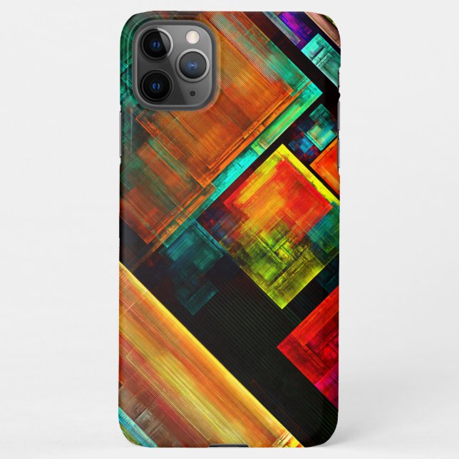 Colorful Squares Modern Abstract Art Pattern #04 iPhone Case (Back)