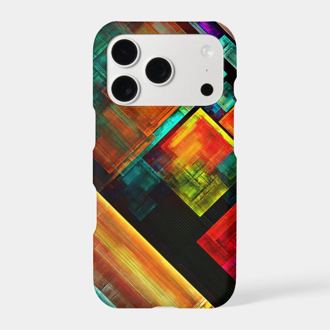 Colorful Squares Modern Abstract Art Pattern #04 Iphone Case (Back)
