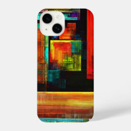 Colorful Squares Modern Abstract Art Pattern #04 iPhone 14 Case