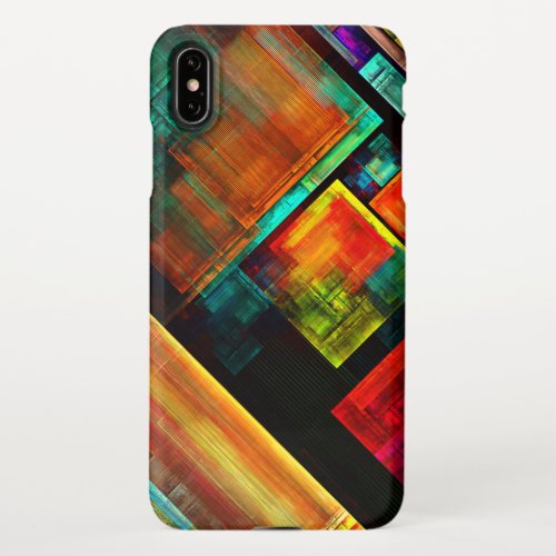 Colorful Squares Modern Abstract Art Pattern 04 iPhone XS Max Case