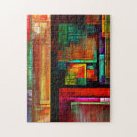 Colorful Squares Modern Abstract Art Pattern #04 Jigsaw Puzzle at Zazzle