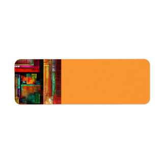 Colorful Squares Modern Abstract Art Pattern #04 Label