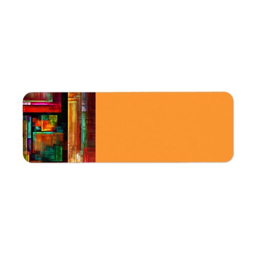 Colorful Squares Modern Abstract Art Pattern 04 Label