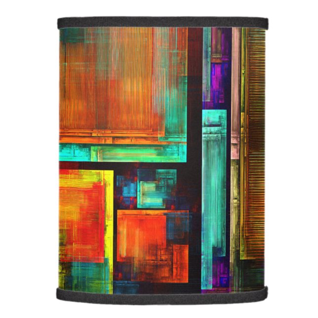 Colorful Squares Modern Abstract Art Pattern #04 Lamp Shade (Right)