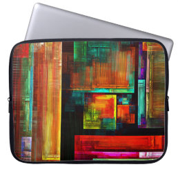 Colorful Squares Modern Abstract Art Pattern #04 Laptop Sleeve