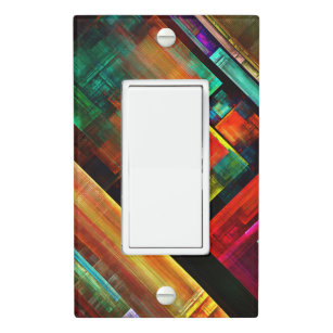 Colorful Squares Modern Abstract Art Pattern #04 Light Switch Cover
