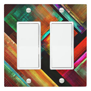 Colorful Squares Modern Abstract Art Pattern #04 Light Switch Cover