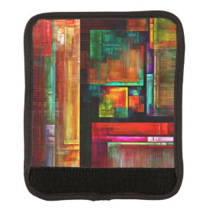 Colorful Squares Modern Abstract Art Pattern #04 Luggage Handle Wrap