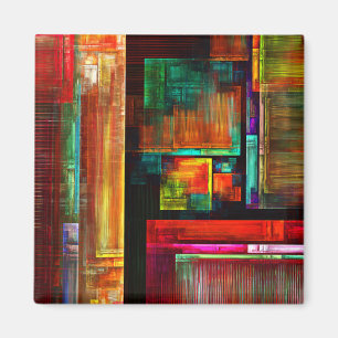 Colorful Squares Modern Abstract Art Pattern #04 Magnet