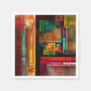 Colorful Squares Modern Abstract Art Pattern #04 Napkins
