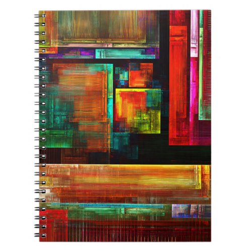 Colorful Squares Modern Abstract Art Pattern 04 Notebook