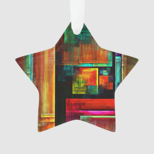 Colorful Squares Modern Abstract Art Pattern #04 Ornament