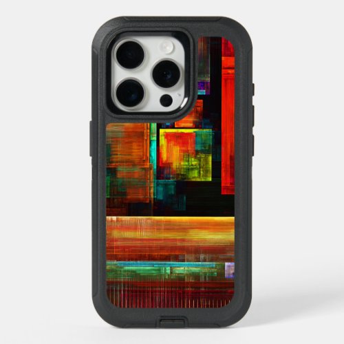 Colorful Squares Modern Abstract Art Pattern 04 iPhone 15 Pro Case