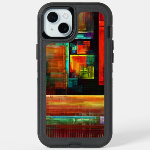 Colorful Squares Modern Abstract Art Pattern 04 iPhone 15 Plus Case