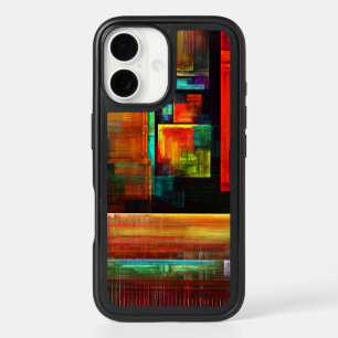 Colorful Squares Modern Abstract Art Pattern #04 iPhone 16 Case