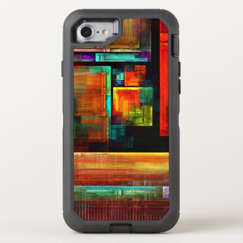 Colorful Squares Modern Abstract Art Pattern 04 OtterBox Defender iPhone SE87 Case