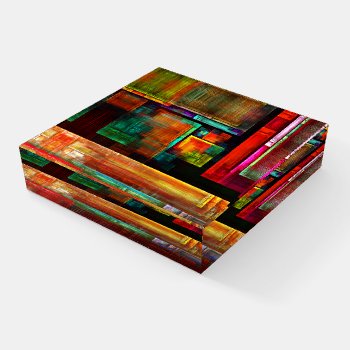 Colorful Squares Modern Abstract Art Pattern #04 Paperweight by OniArts at Zazzle