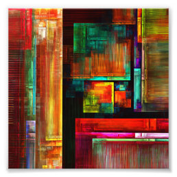 Colorful Squares Modern Abstract Art Pattern #04 Photo Print