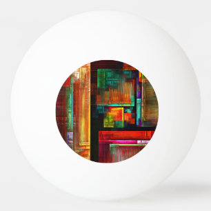 Colorful Squares Modern Abstract Art Pattern #04 Ping Pong Ball