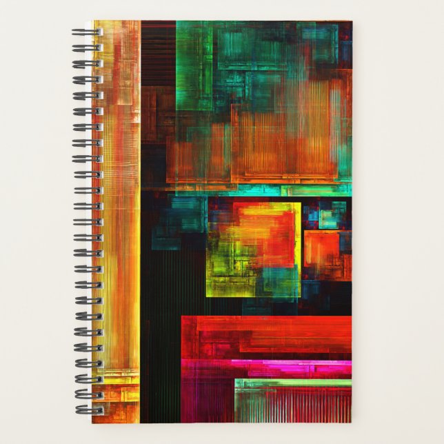 Colorful Squares Modern Abstract Art Pattern #04 Planner (Front)