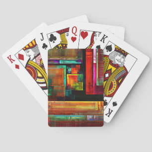 Colorful Squares Modern Abstract Art Pattern #04 Poker Cards
