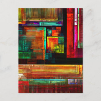 Colorful Squares Modern Abstract Art Pattern #04 Postcard