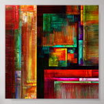 Colorful Squares Modern Abstract Art Pattern #04 Poster at Zazzle
