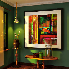 Colorful Squares Modern Abstract Art Pattern #04 Poster