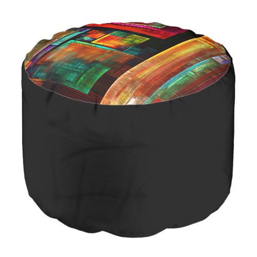 Colorful Squares Modern Abstract Art Pattern 04 Pouf