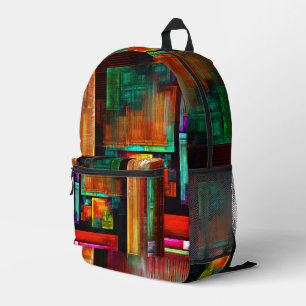 Colorful Squares Modern Abstract Art Pattern #04 Printed Backpack