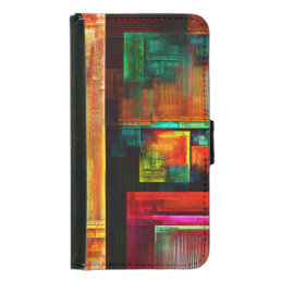 Colorful Squares Modern Abstract Art Pattern #04 Samsung Galaxy S5 Wallet Case