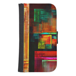 Colorful Squares Modern Abstract Art Pattern #04 Galaxy S4 Wallet Case